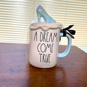 Rae Dunn A Dream Come True Mug with Glass Slipper Topper Lid